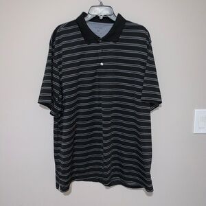 Black and grey Striped Polo Shirt George 2XL
